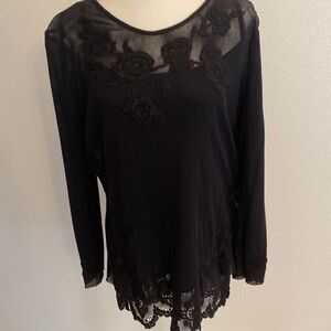 Johnny Was mesh lace tunic with camisole